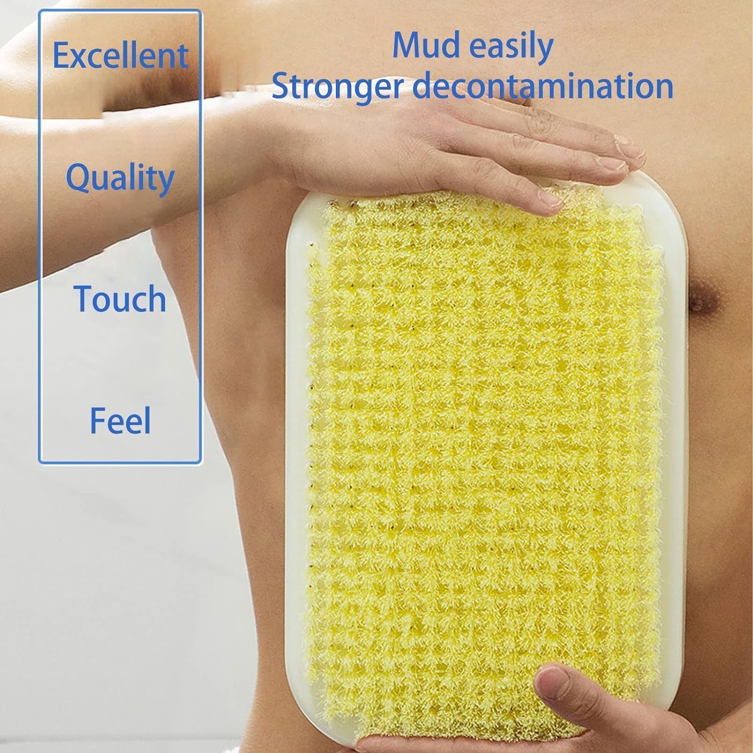 Depurador de espalda de pared, limpiador de espalda para ducha, cepillo de baño de barro para fregar la espalda colgada en la pared, exfoliante y mejora la salud de la piel, adecuado para hombres y