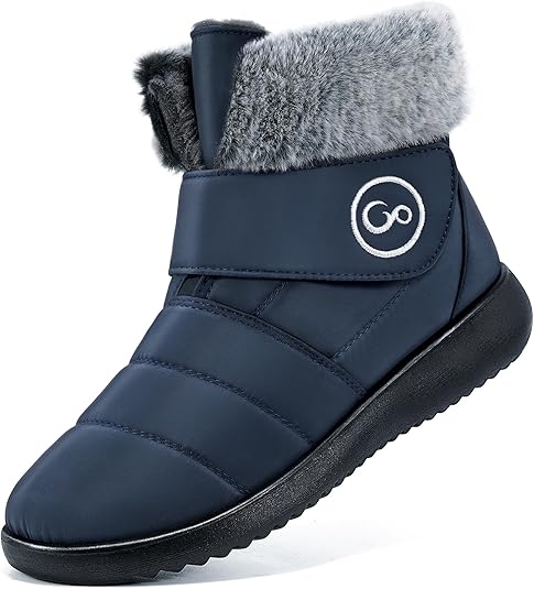 Aomigoct Women Winter Snow Boots: Fur Lined Warm Slip On Boots for Women Waterproof Booties Comfortable Outdoor Aomigoct Women Winter Snow Boots: Fur Lined Warm Slip On Boots for Women Waterproof Booties Comfortable Outdoor
