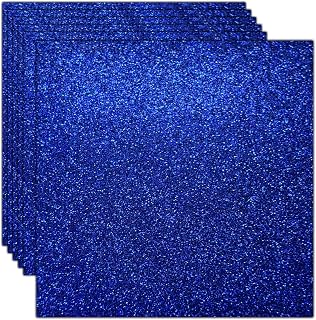 Rramorrra Blue Glitter Cardstock Paper 12" x 12" 15 Sheets 350gms/130lb Heavyweight Premium Royal Blue Sparkly Construction Paper for Cricut Machine, Craft, Halloween, Party Decoration