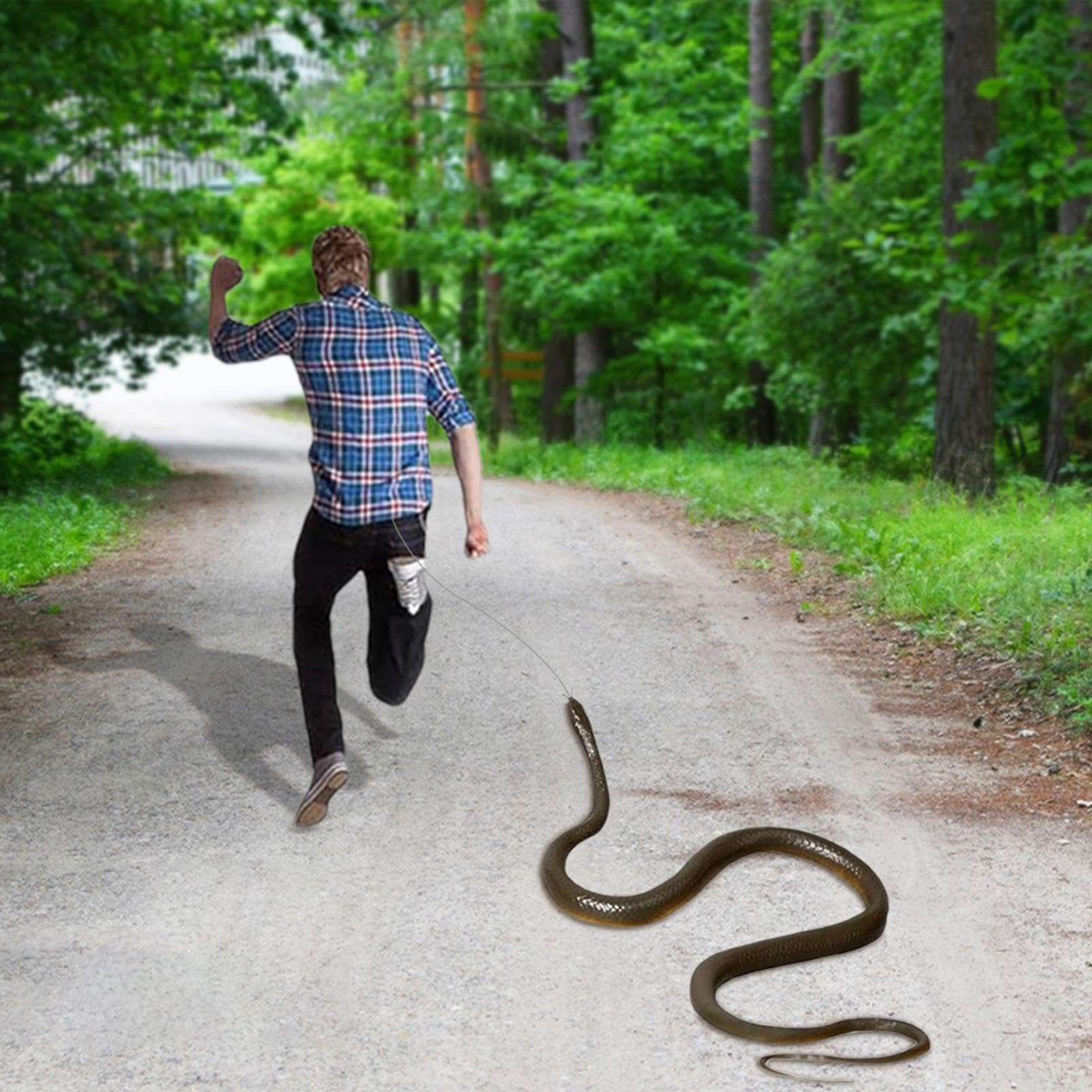 Tokaneit 4 Pezzi Figure di Serpenti Elastici in Gomma,Serpente di Gomma Elastico,Serpenti di Gommae Finti Realistici, per Spaventare Gli Uccelli, Scherzi, Festa di Halloween