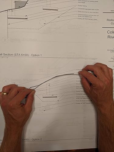 La Shield Architect Estimators - Cinta de bolsillo - Escala profesional de dibujo arquitectónico de 3 pies con escala de 1/8, 1/4, 3/8, 3/4, 3/16,