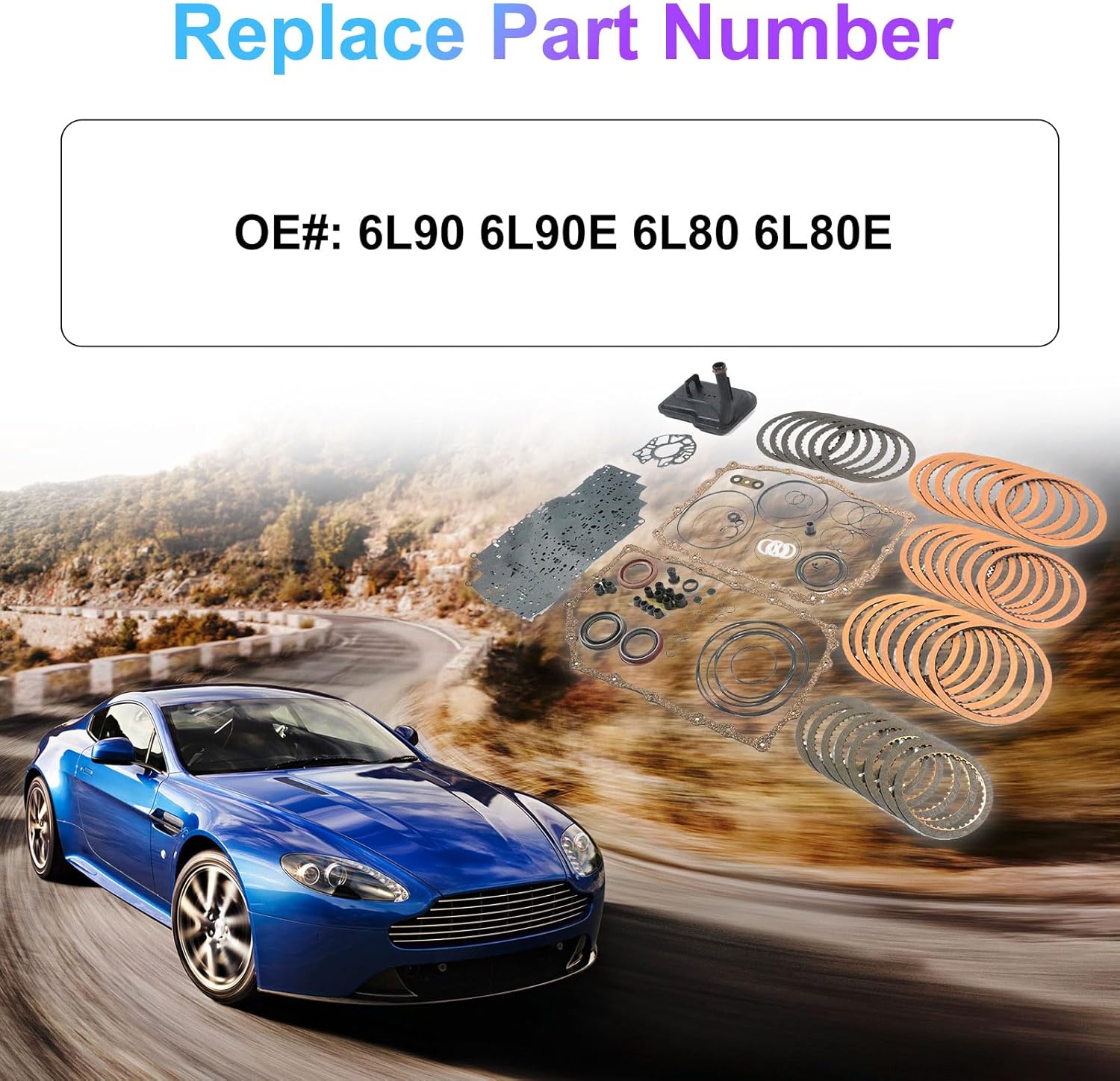 6L80E 6L90E Transmission Master Rebuild Overhaul Kit w/Filter Fits for 06-18 Escalade, Chevy Silverado/Suburban, GMC Sierra/Savana/Yukon, Hummer H2 Replace OE 6L90 6L90E 6L80 6L80E