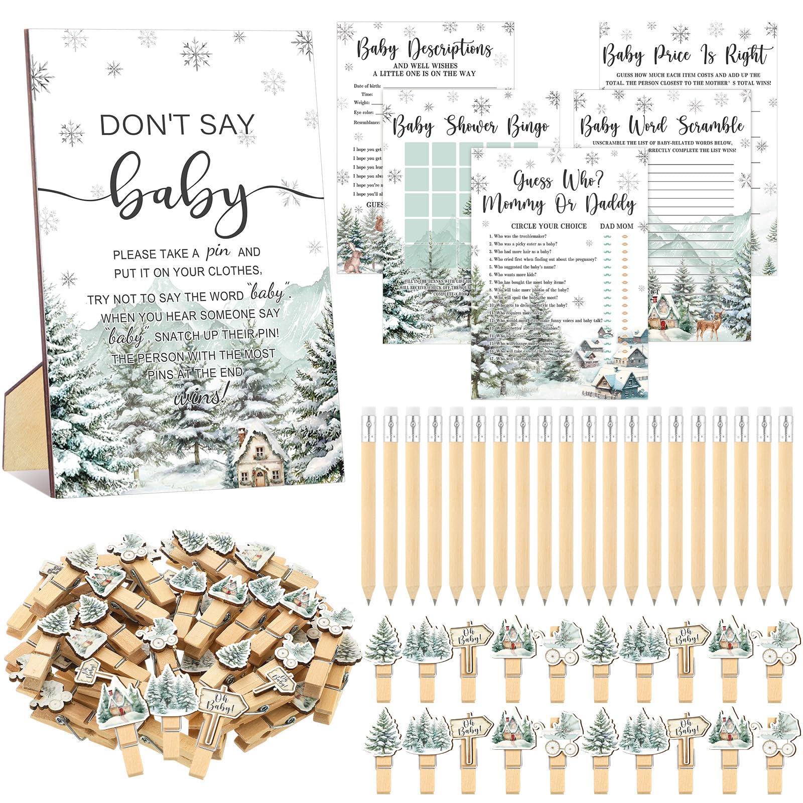 Patelai 321 Pcs Baby Its Cold Outside Baby Shower Decor Winter Themed Game