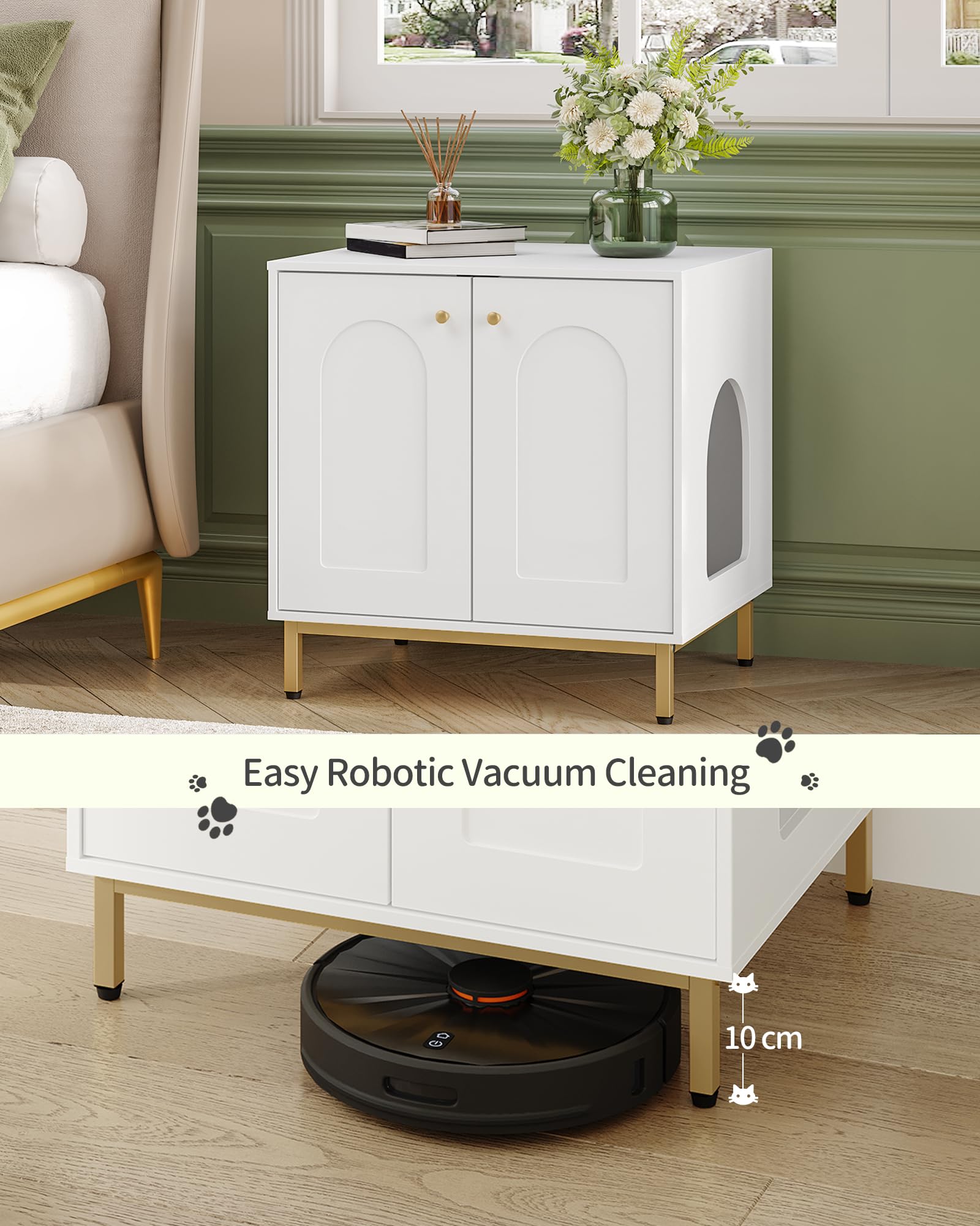 Automatic Cat Litter Box COSTWAY Cat Litter Box Enclosure, Kitty