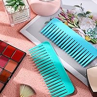 Vista 105 de Patelai Wide Tooth Comb Large Hair Detangling Comb for Curly, Wet Dry Hair, No Handle Detangler Accessories(White, Cyan)