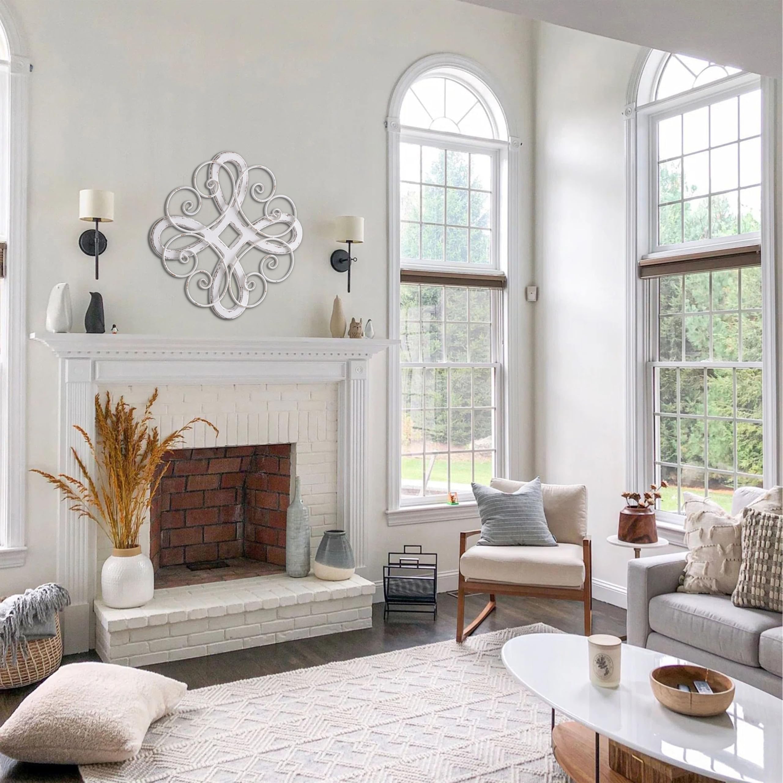 Amazon.co.jp: Sintosin ヴィンテージ 錬鉄製 壁装飾 22インチ、吊り