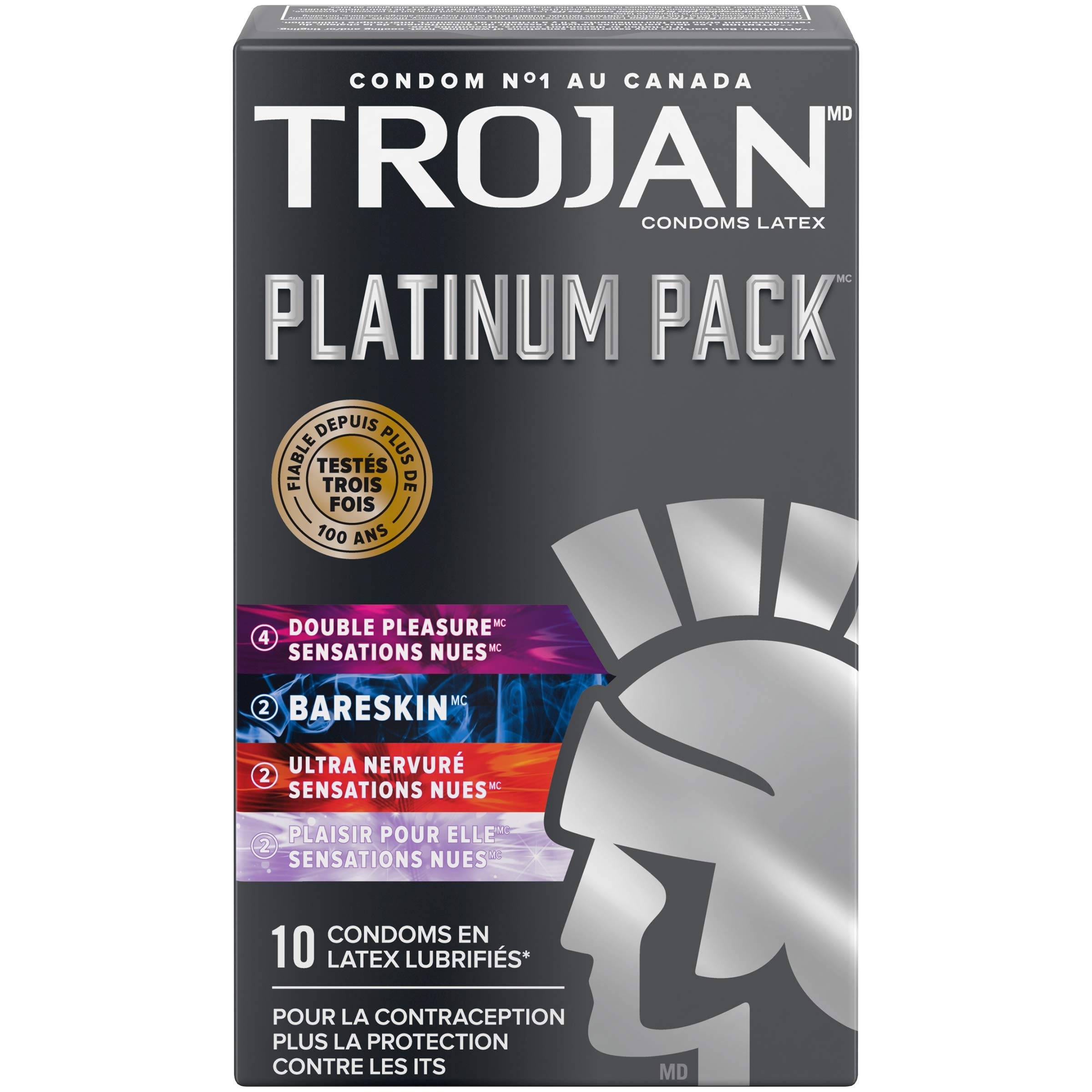Trojan Platinum Pack Premium Assorted Lubricated Latex Condoms