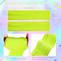 Vista 3 de SATINIOR Calentadores de pierna de punto de los años 80 para mujer, calcetines acanalados de ganchillo para accesorios de fiesta