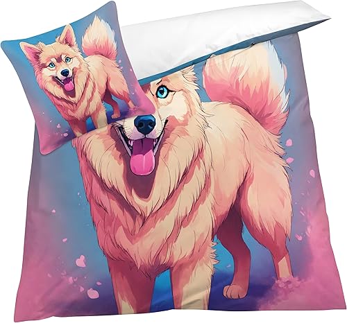 Miniatura 5 de OmErsa Wolf Duvet Cover Twin Size Set, Animal Forest Bedding Bedroom Decor, Comforter Cover & 2 Pillowcases 3 Pieces, Home Collection Quilt Cover