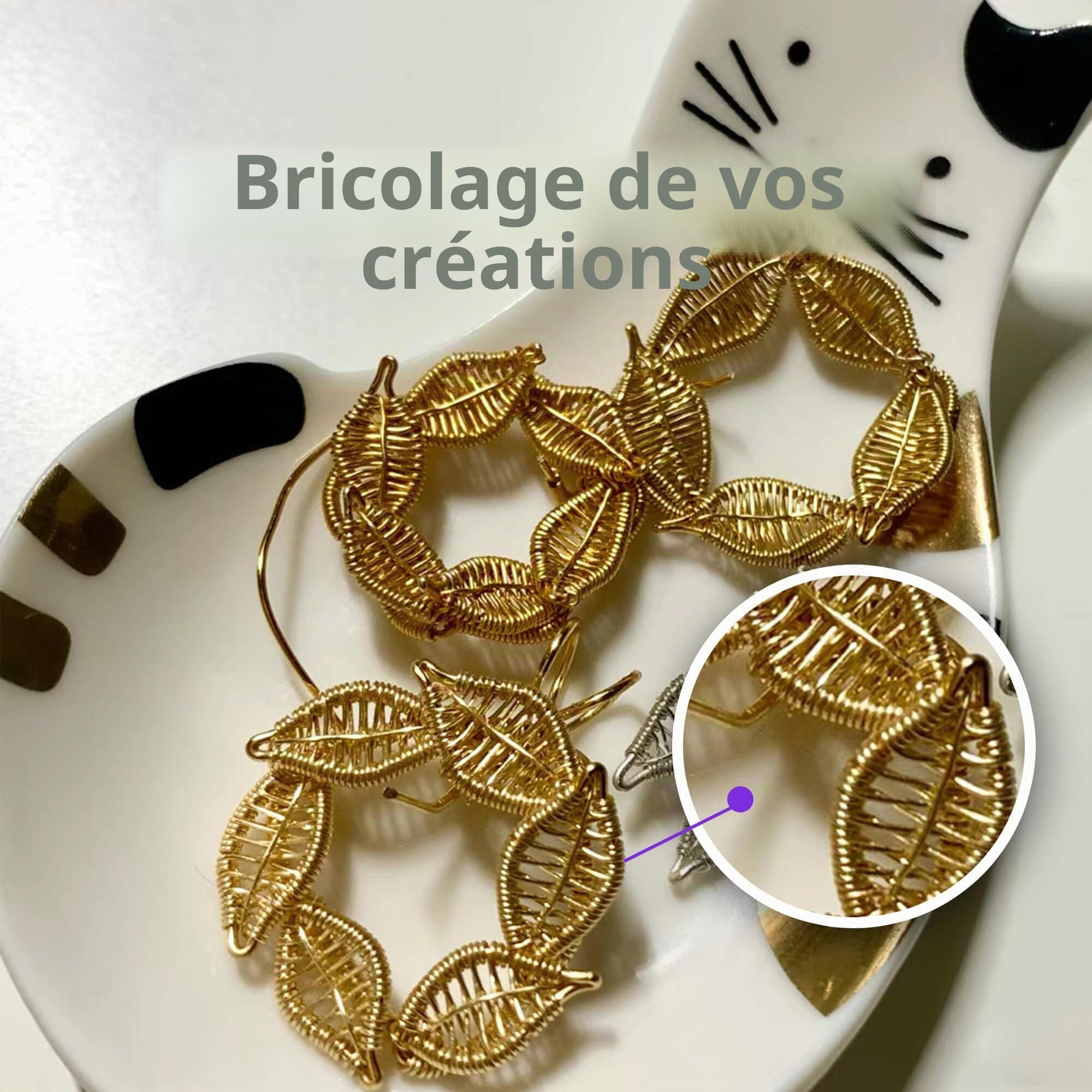 Fil en laiton - Diamètre : 0,5 mm - Diamètre du fil : 0,5 mm - Longueur : 50 m