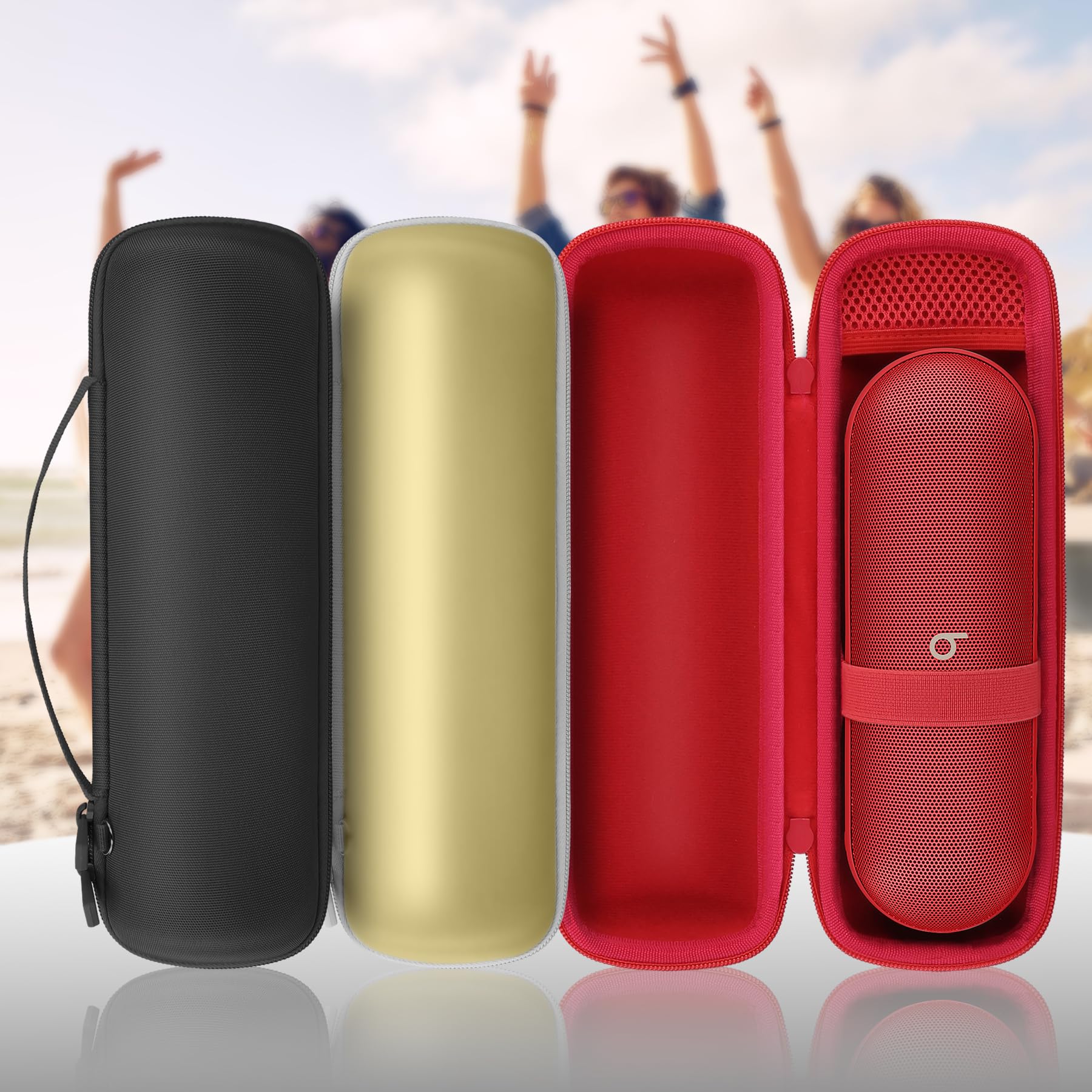co2CREA Duro Viajar Caja Estuche Funda para Beats Pill Altavoz inalámbrico Bluetooth Micrófono Incorporado(Funda Solo)