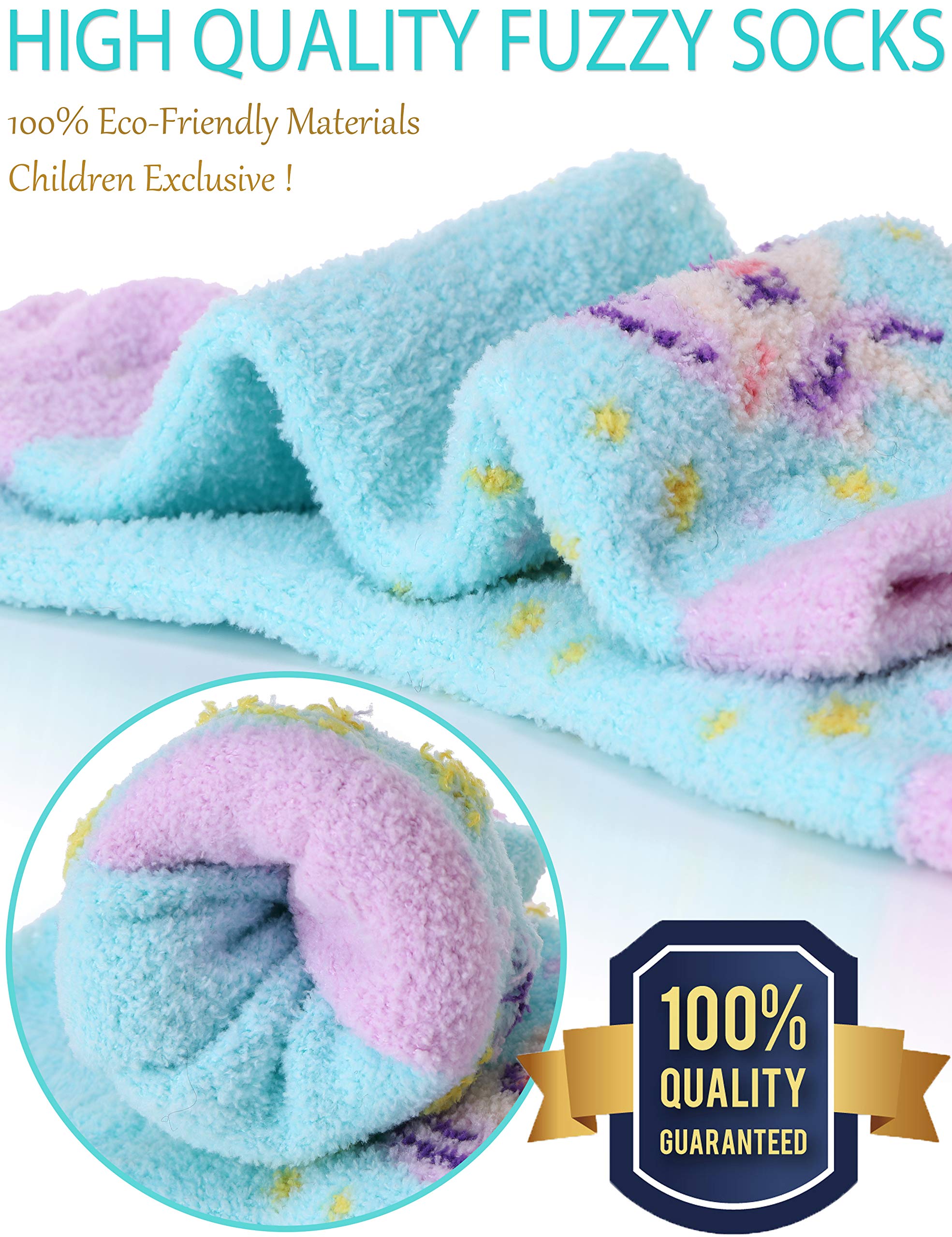 EBMORE Calcetines Antideslizantes para Niños, de Felpa para Niñas, Gruesos Cálidos, de Invierno Antideslizantes, de Cama Suaves, Regalos, de Casa, 6 Pares