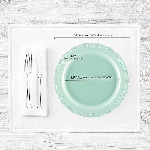 Miniatura 10 de Elegantes platos de plástico desechables, platos llanos de plástico, platos desechables para fiestas, platos de plástico desechables, platos de