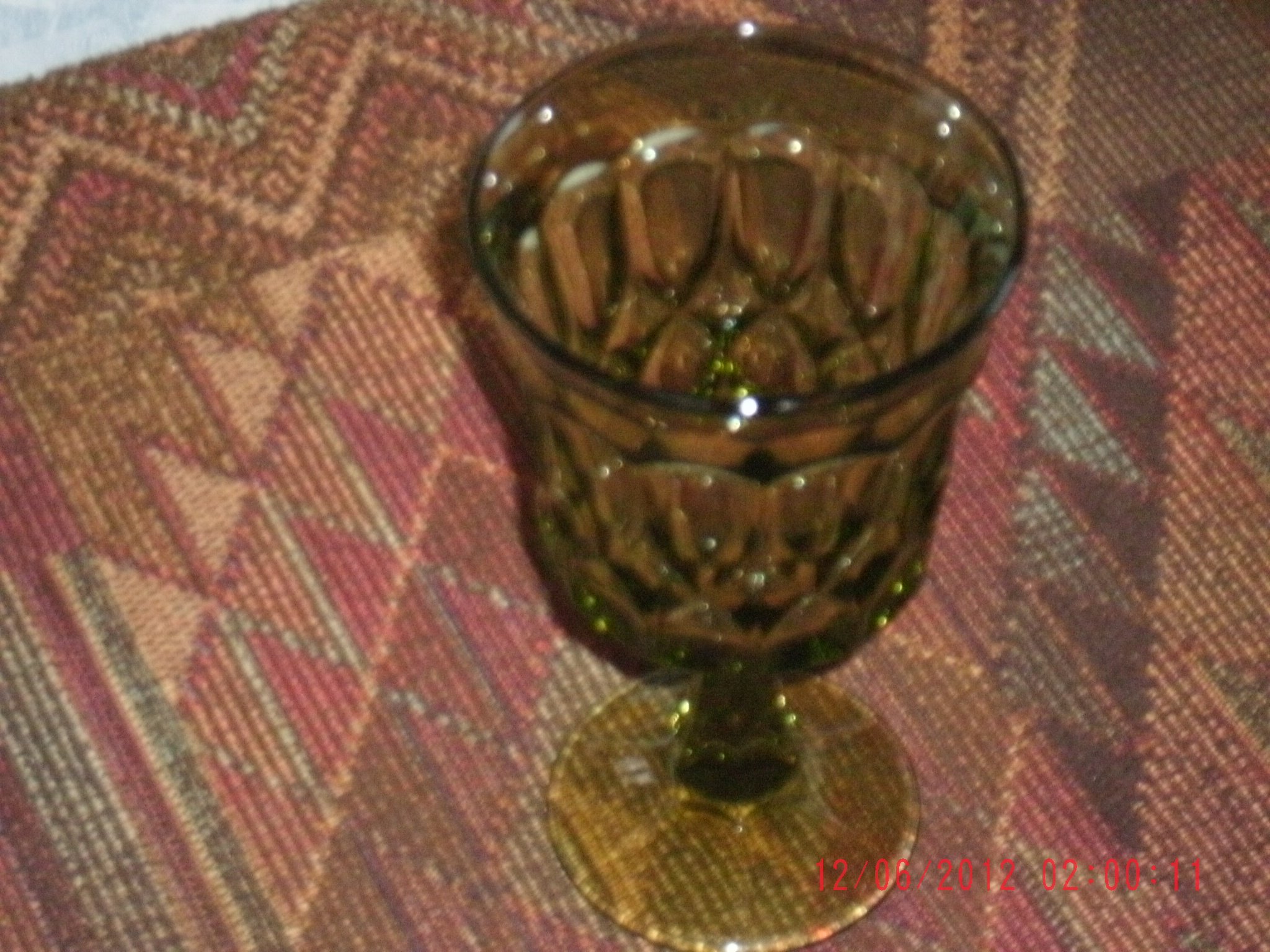 NoritakeCrystal Perspective Green Water or Ice Tea Goblet