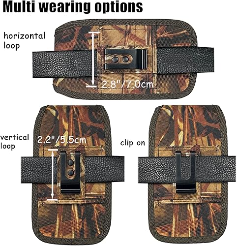 Miniatura 3 de Funda de camuflaje para teléfono celular para hombre, soporte para teléfono con clip para cinturón, bolsa táctica grande para iPhone 17, 16, 15, 14