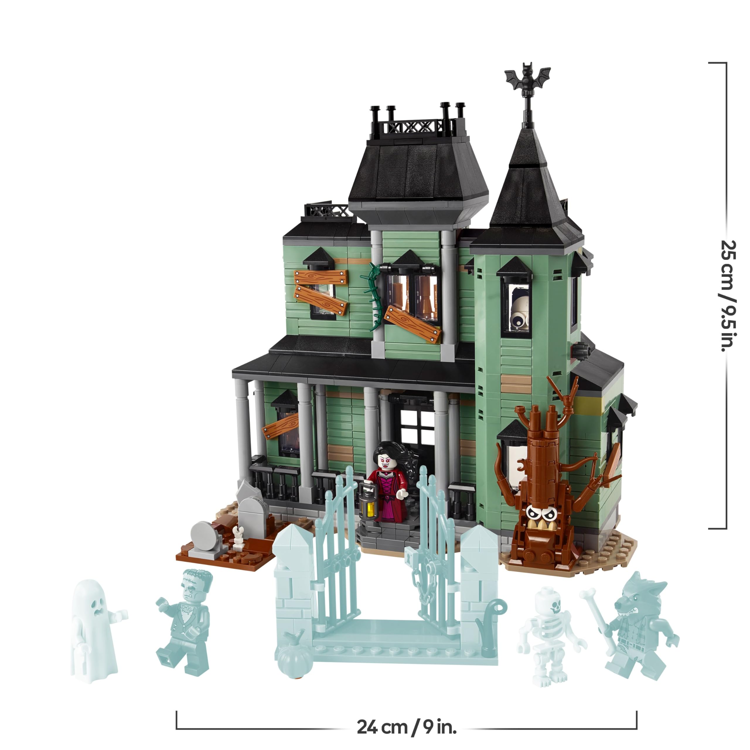 LEGO Creator 3 en 1 Mansión Encantada - Casa de Juguete Interactiva Transformable en Barco Fantasma o Tren - 5 Minifiguras Inc. Frankestein y Hombre Lobo - Regalo para Niños y Niñas de 9+ Años 31167