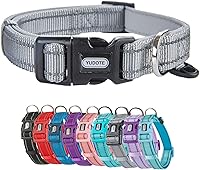 Vista 16 de Collar de nailon reflectante para perro con acolchado de neopreno transpirable, ajustable para perros grandes.