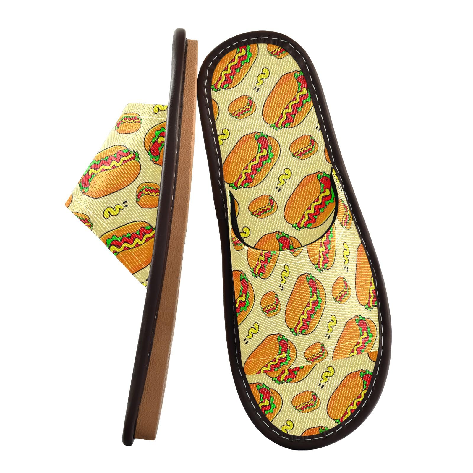 CHIFIGNO Outdoor Slippers for Adults, Reusable Slip-on Spa Shoes with Non-slip Sole Size 6.5-7