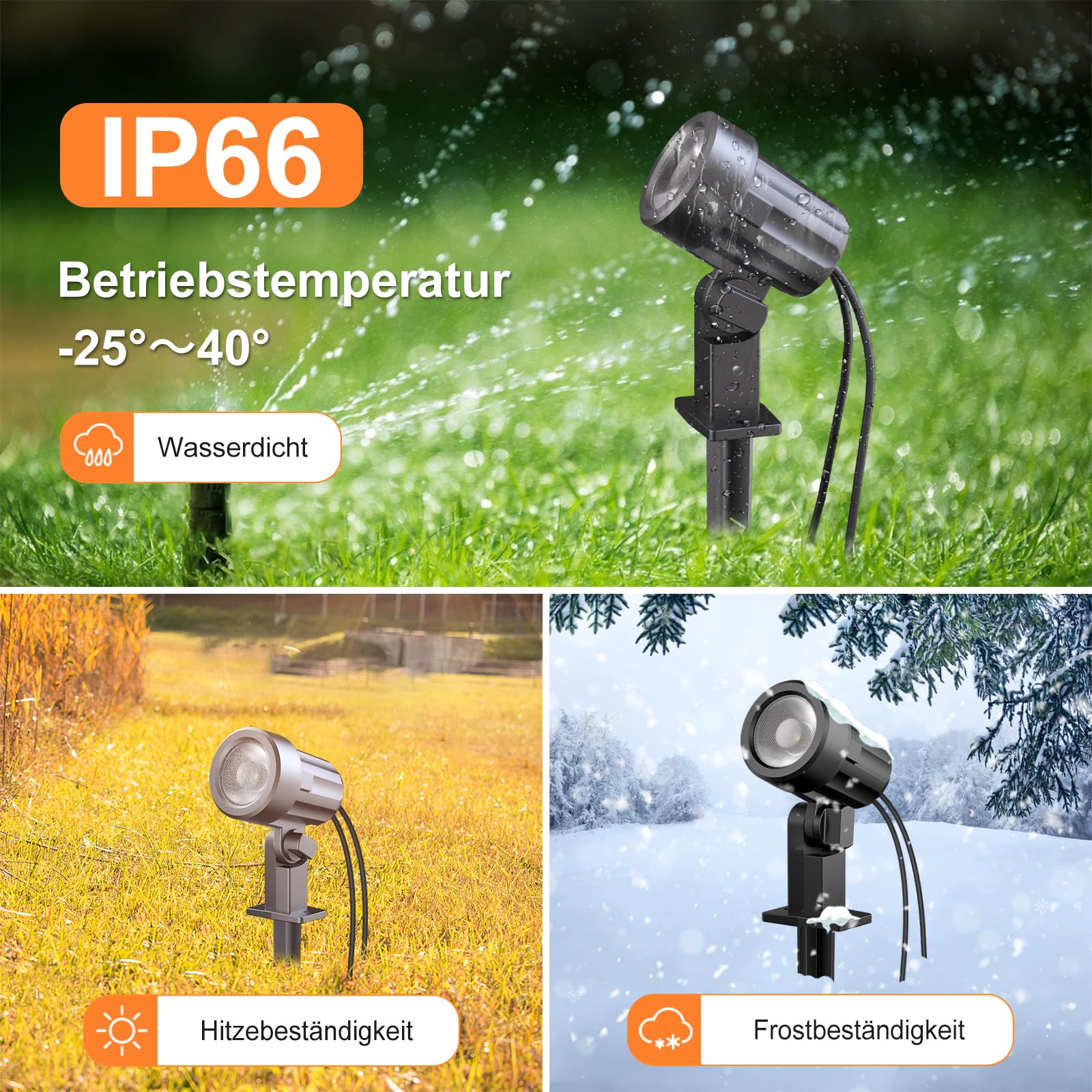 MEIKEE solarna lampa ogrodowa, 2700 K, ciepła biel, 3 jasność, 2 tryby dynamiczne, solarne oświetlenie ogrodowe, 6000 mAh, wodoszczelność IP66, lampa solarna do ogrodów, patio, trawników, drzew