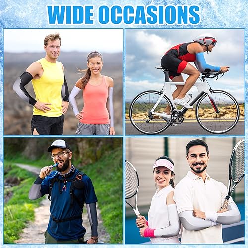 Miniatura 6 de 4 pares de mangas para cubrir brazos para hombres, mangas de brazo para hombres, protección solar UV, mangas de brazo, mangas deportivas para