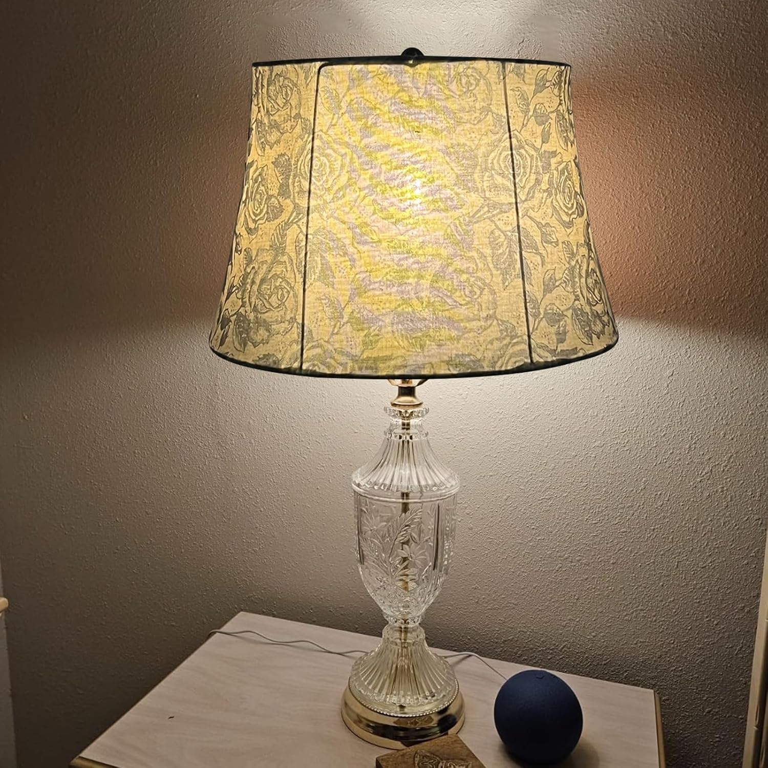 TOOTOO STAR Drum lamp shades, 12x16x11in Printed Floral Lamp shades, 1 Pack Lamp Shades for Table Lamps, Floor Lamps (Spider Fitter)