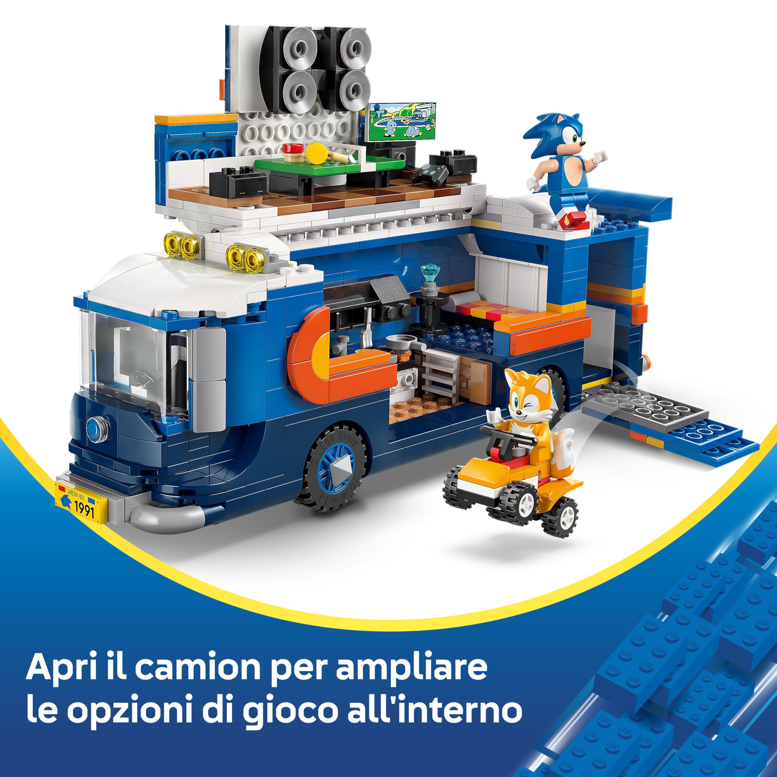 LEGO Sonic the Hedgehog Team Sonic Command Truck Toy - Interactive Set with an ATV Car & 5 Figures incl. Tails - Gift for 8+ Year Old Boys, Girls & Gaming Fans - 77006 | Set interattivo, auto ATV e 5 figure incl. Code, giocattolo da costruzione, regalo pe