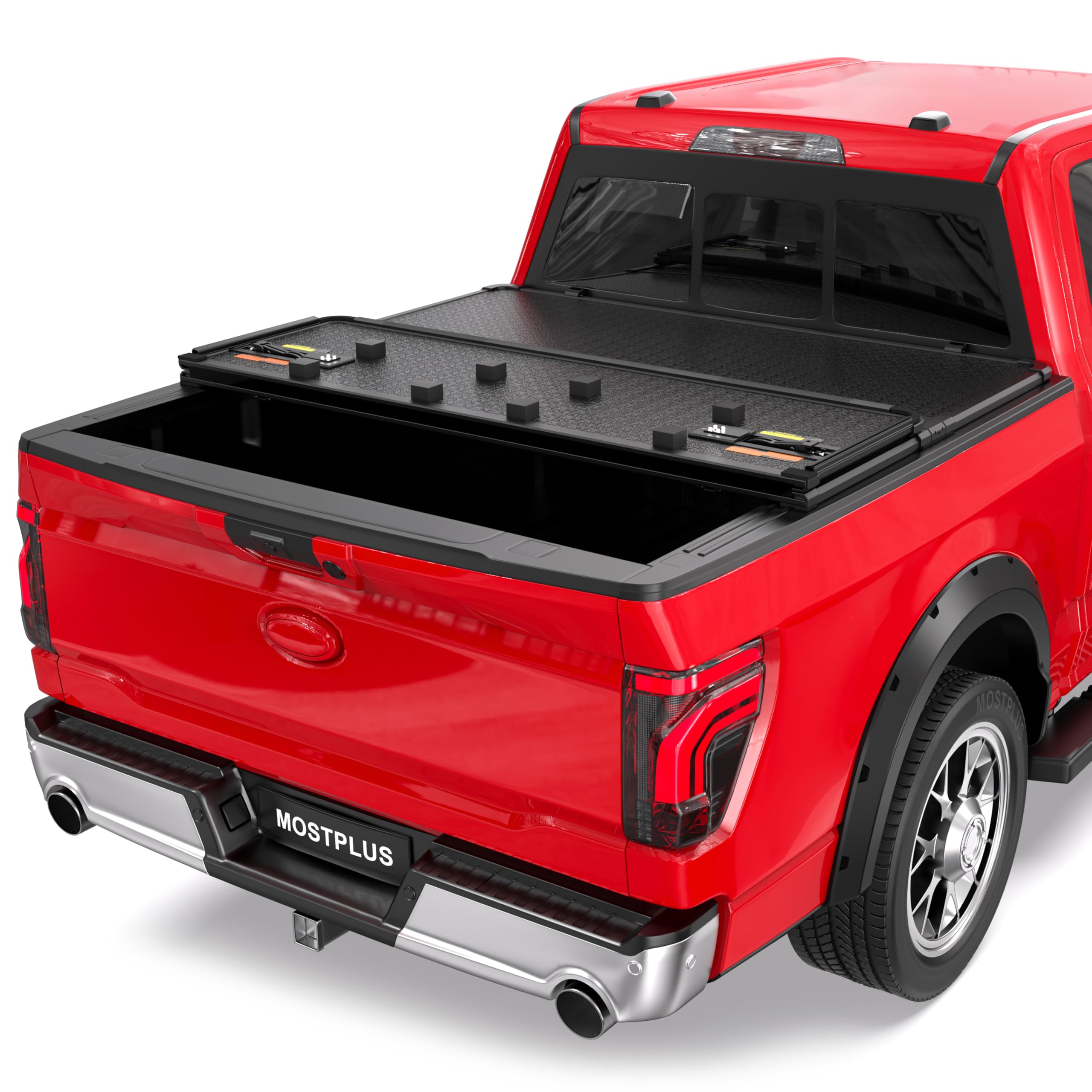 Photo 1 of MOSTPLUS 6.5FT Tri-Fold Hard Truck Bed Tonneau Cover On Top Compatible for 2015-2025 2026 Ford F150 F-150 Bed 3 Fold Styleside Solid (78Inch)