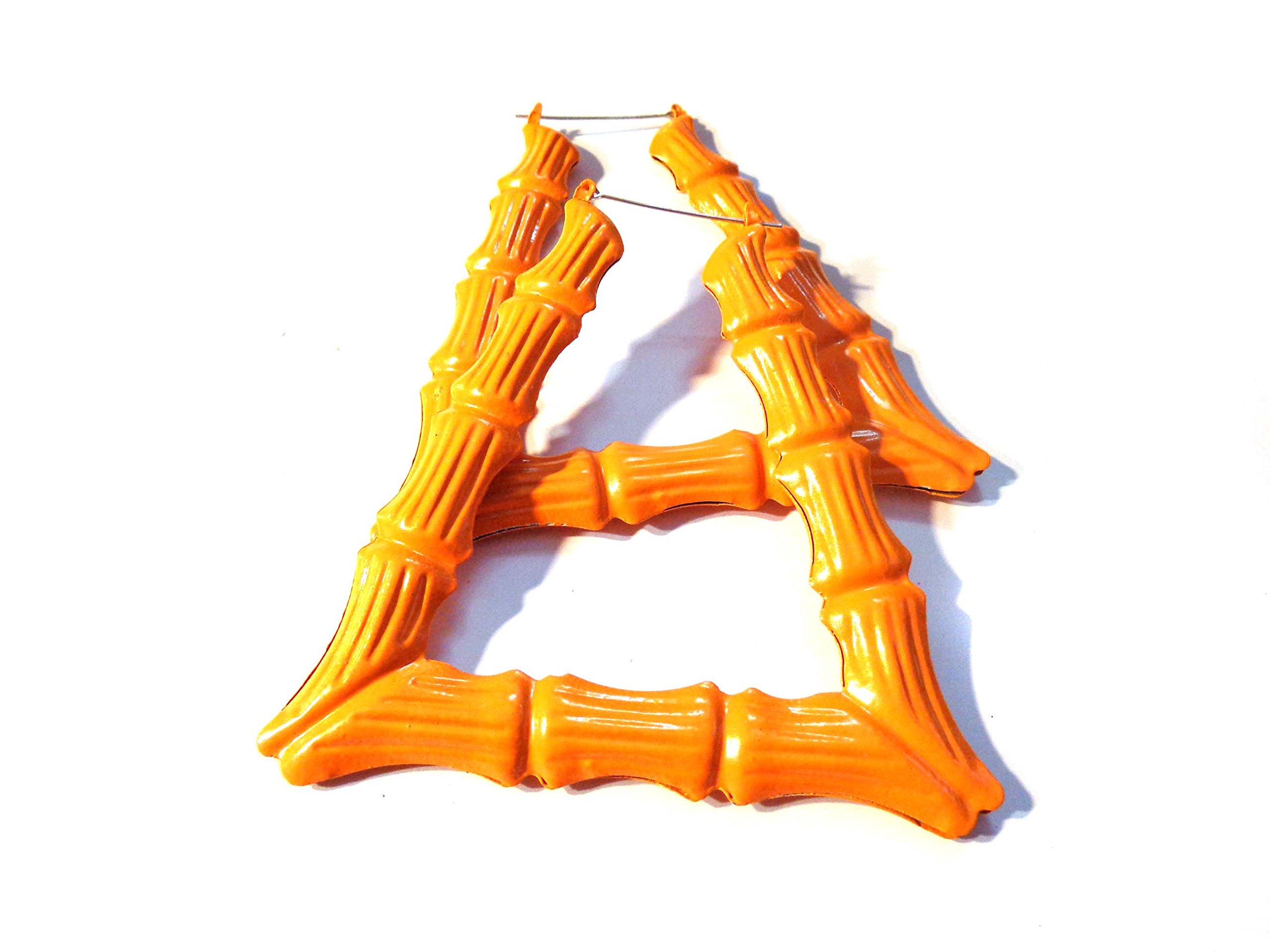 Bamboo Trapezoid Earrings Assorted Colors 3.5 inch Large Bamboo Earrings