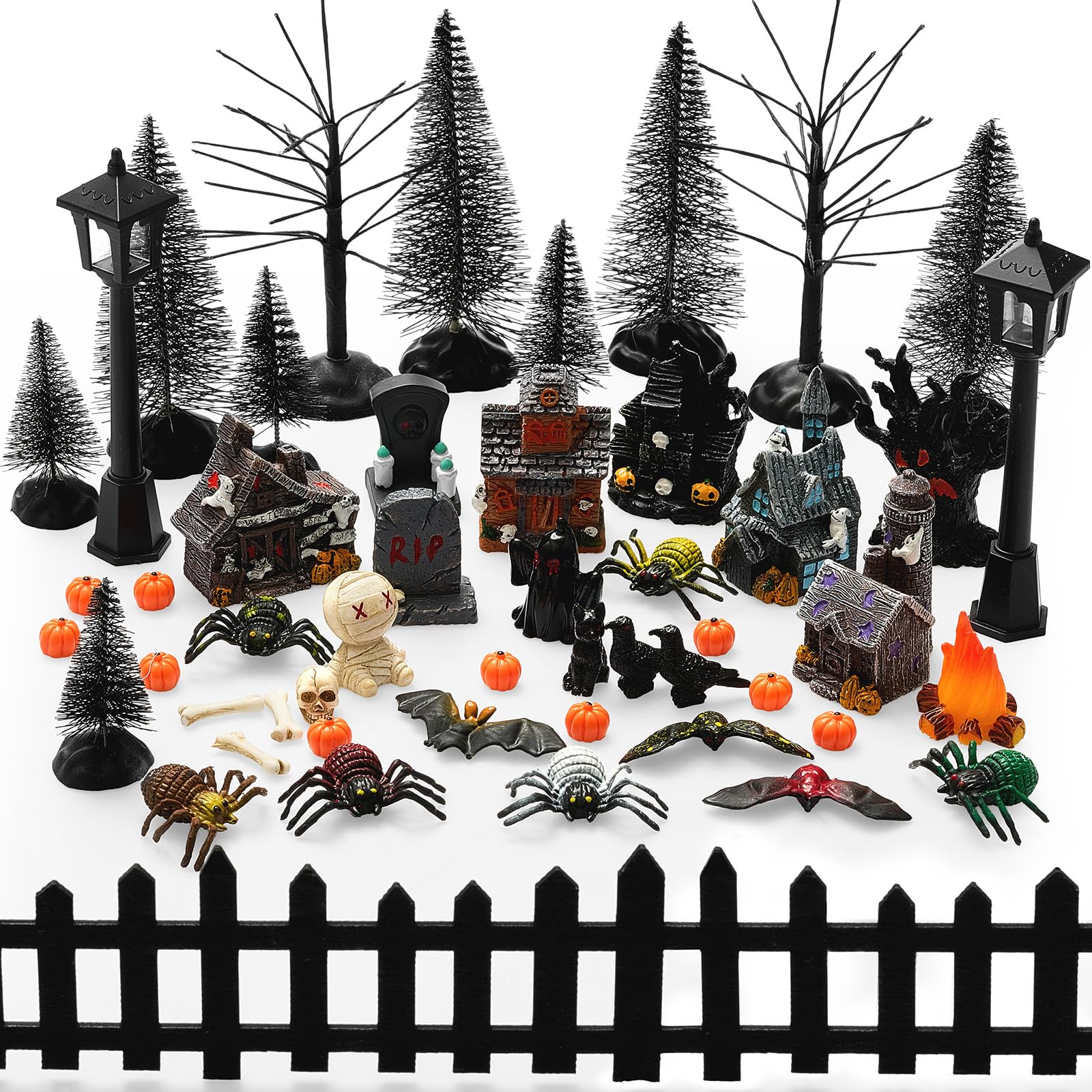 Amazon.com: Seenelling 50 Pcs Halloween Village Accessories Set