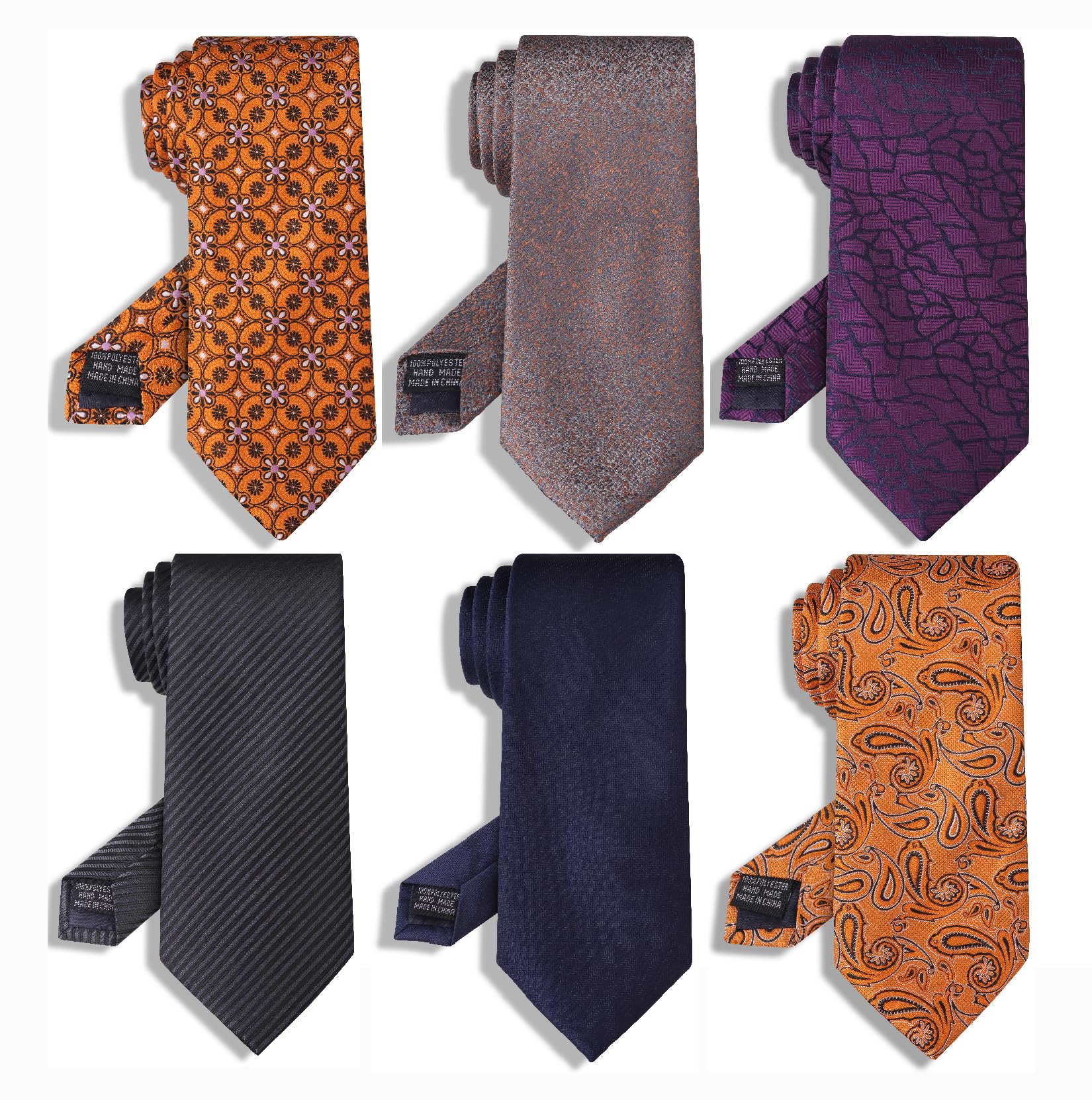 YanLen Tie For Men Necktie Woven Jacquard Neck Ties Set 6 PCS (Style5)