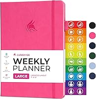 Vista 13 de Clever Fox Planner – Planificador semanal y mensual sin fecha para productividad, gestión del tiempo y objetivos – Diario organizador – A5 (Turquesa)