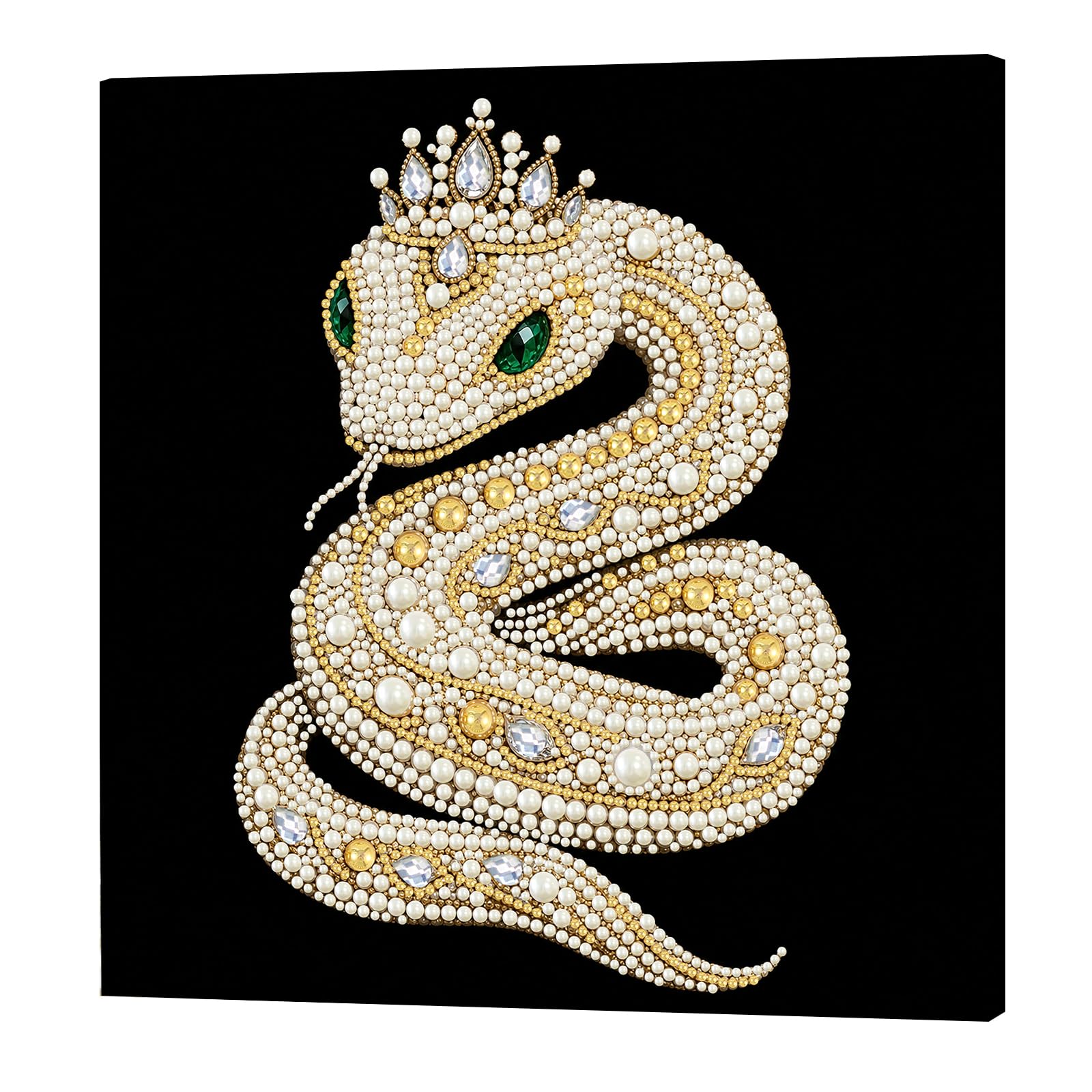 POETRYDRAW Snake Pearl Painting Art Kits with Frame Pearl Gem Paintings Picture Arts Craft 30x30cm for Adults Beginners Home Wall Decor (Snake)