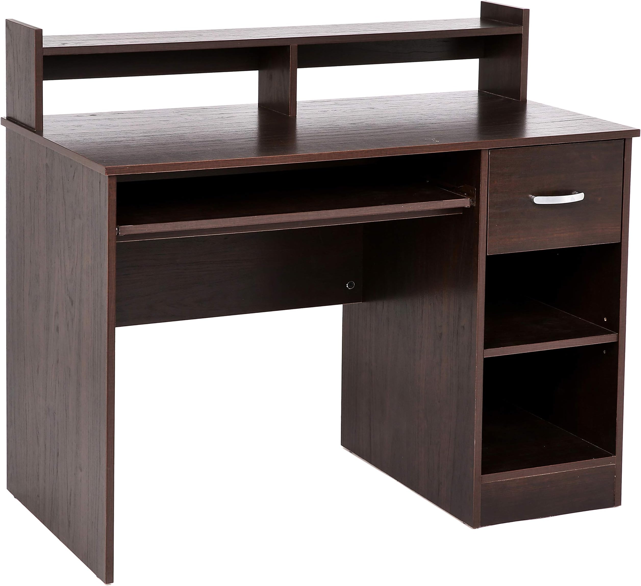 ROCKPOINTAxess Computer Keyboard Tray and Drawer Small Home Office Bedroom, Homework and School Studying Writing Desk for Student with Storage,Royal Cherry