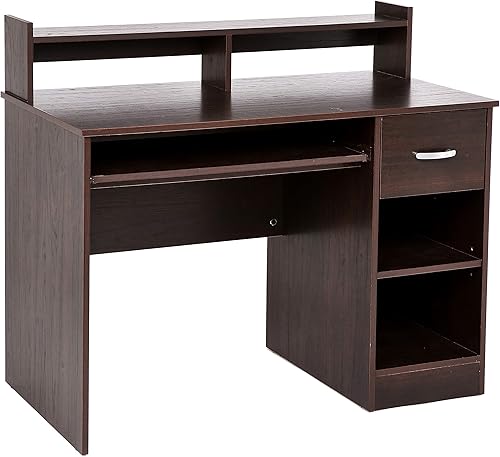 ROCKPOINT Escritorio para la computadora con bandeja para el teclado color arce natural