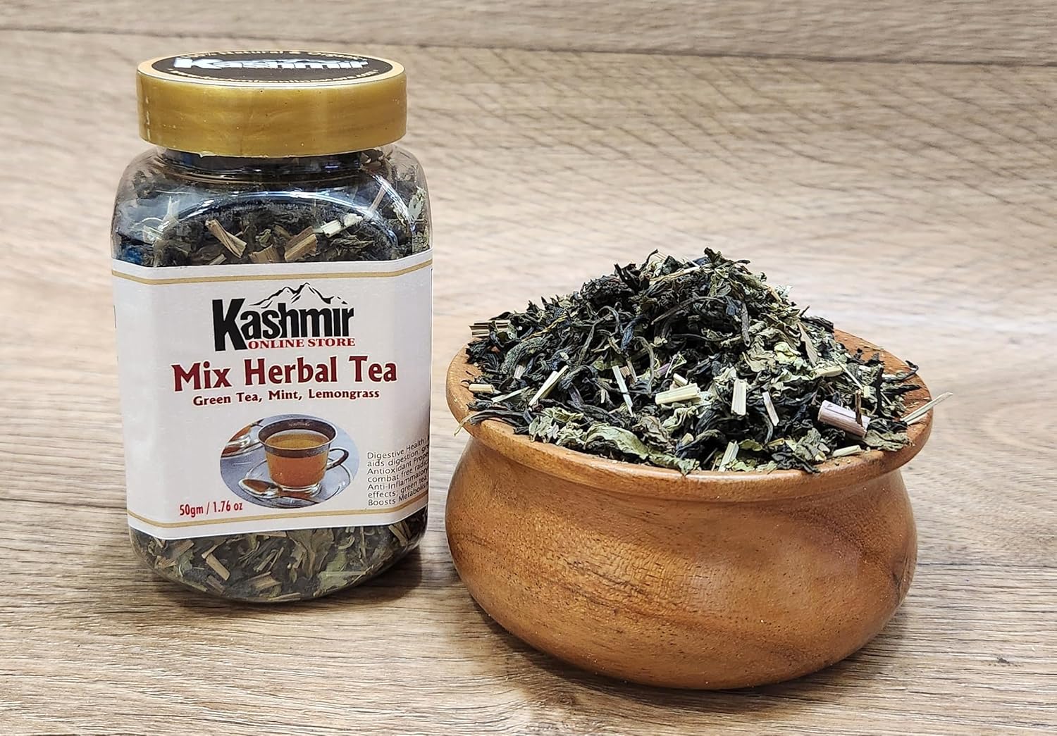 100% Natural Mix Herbal Tea (Green Tea,Mint, Lemongrass) Boost Immunity and reduce stress Support Digestion System For Healthy Lifestyle by Kashmir Online Store 100Gm (50Gm) 7