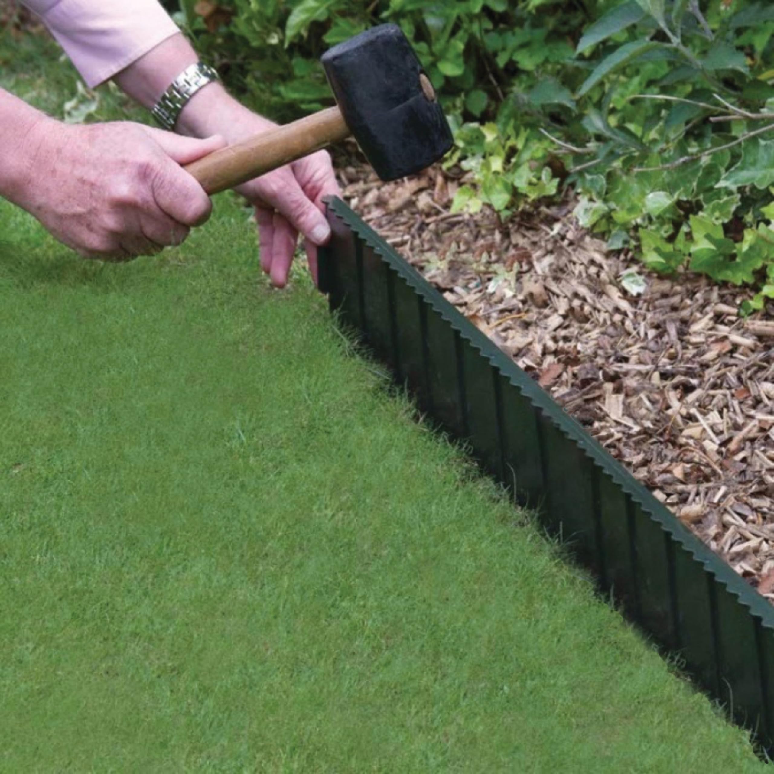 Emerald Edge Lawn Edging 8 Pack | Flexible Garden Border Edging Plastic, 9.8m Total Length, Easy Install No Dig Landscape Edging for Lawn, Pathway & Flower Beds – Green