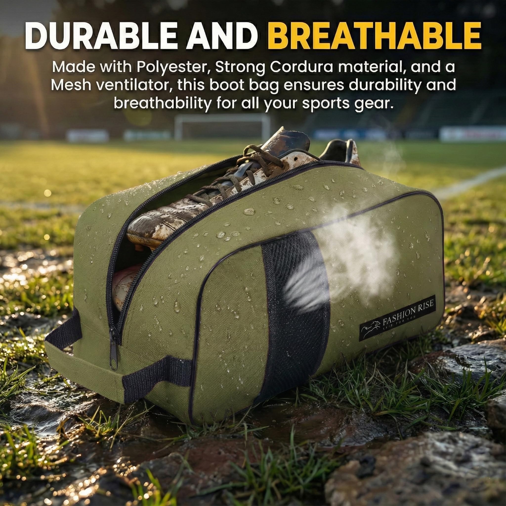 Bolsa de viaje impermeable para botas deportivas, para fútbol, críquet, rugby, golf, artículos de aseo para hombres y mujeres, verde oliva, Bolsa para zapatos