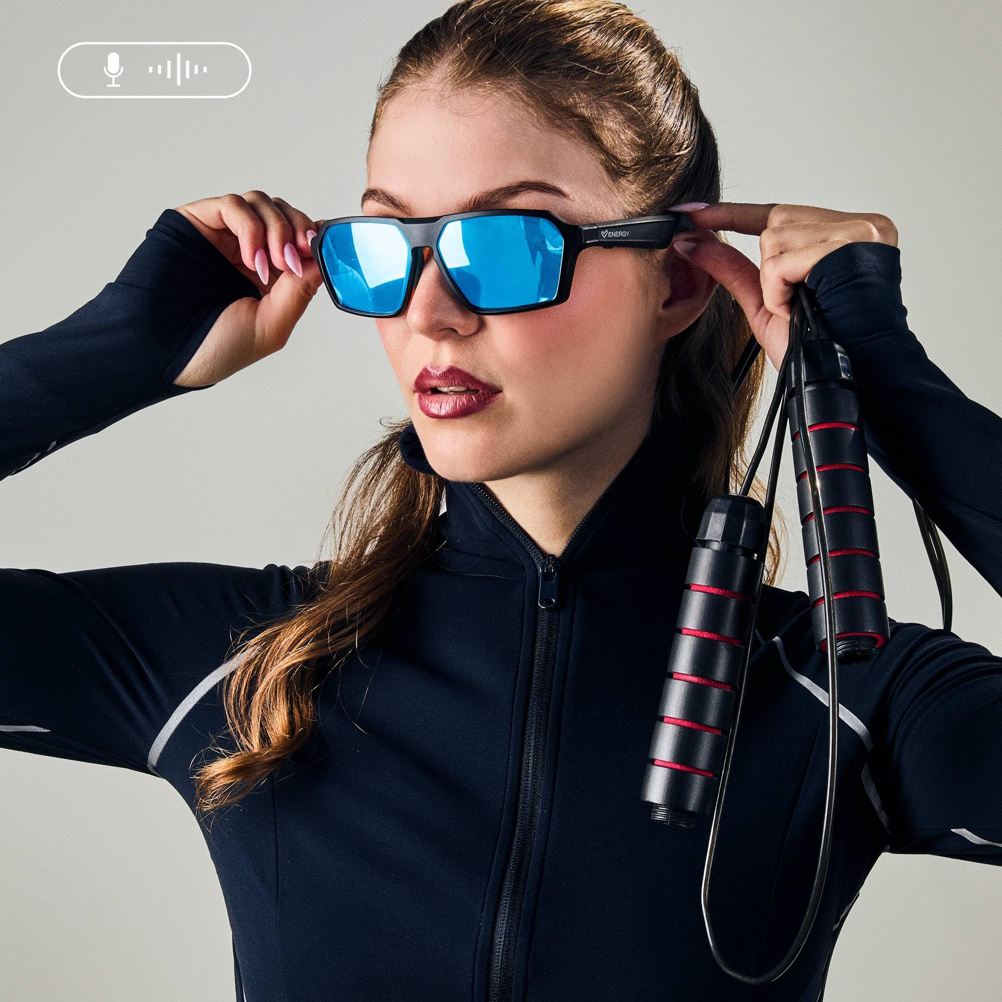 Energy Sistem FlowBeat Music Sunglasses Lunettes de soleil de sport avec son (connexion Bluetooth/verres avec protection UV400+ / microphone intégré/certifié IPX5)