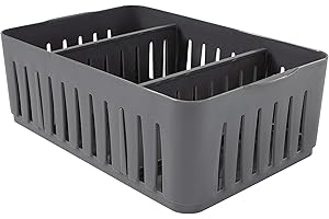 Simplify 3 Compartment Stackable Bin with Adjustable Dividers
