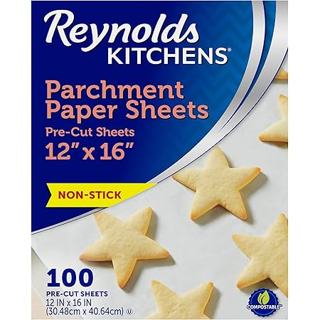 Reynolds Kitchens Parchment Paper Flat Sheets, 12x16 Inches, 100 Count