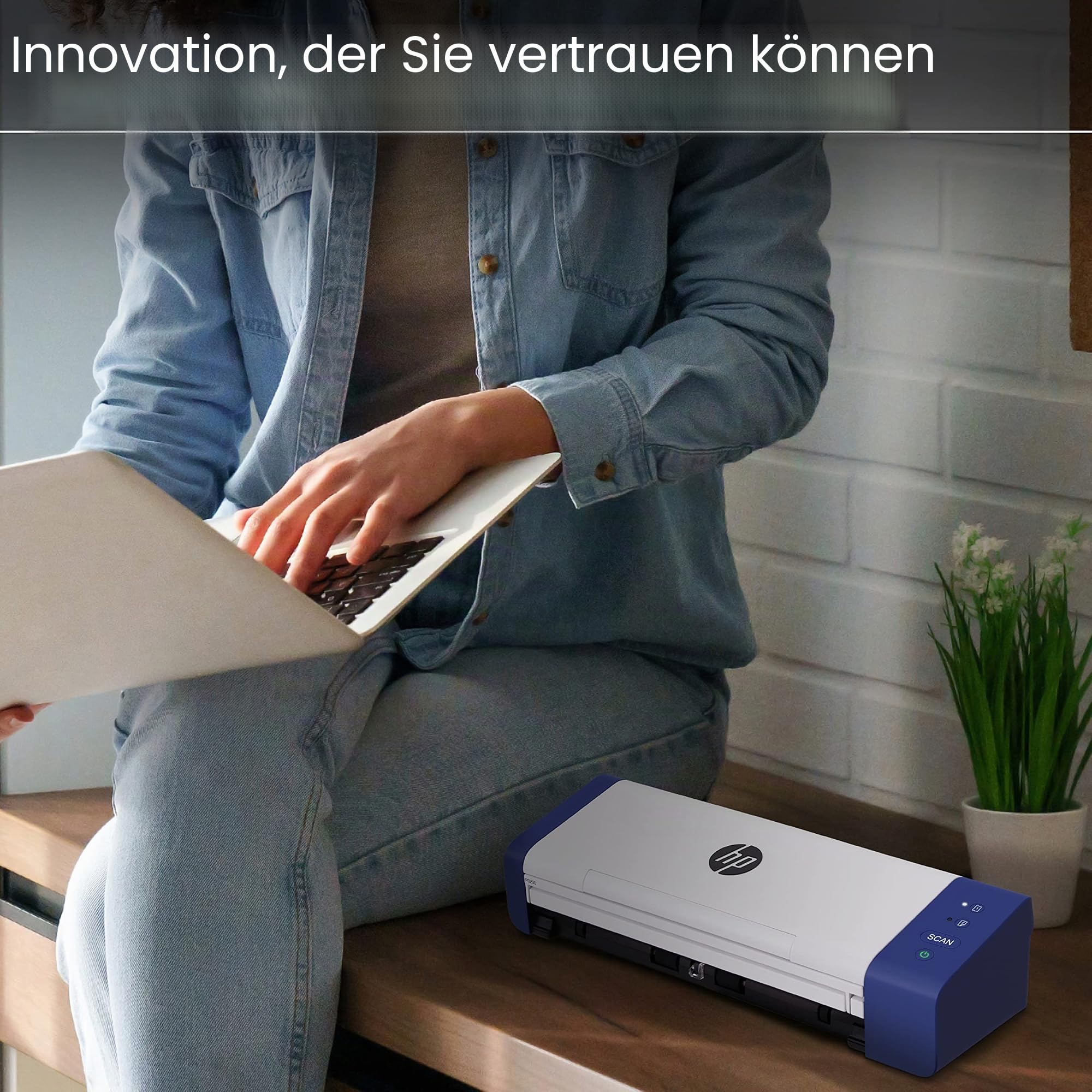 HP Kompakter Desktop Duplex USB Mobiler Dokumenten- & Foto-Scanner mit Auto-Feed Tray für tragbares 2-seitiges digitales Scannen