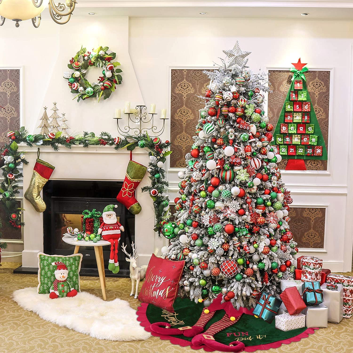 Kerstboom Stand Cover Weldomcor Kerstboom Rok - 48 Inch, Wit Gebreid, Voor Onder De Kerstboom Witte Kerst Decoratie