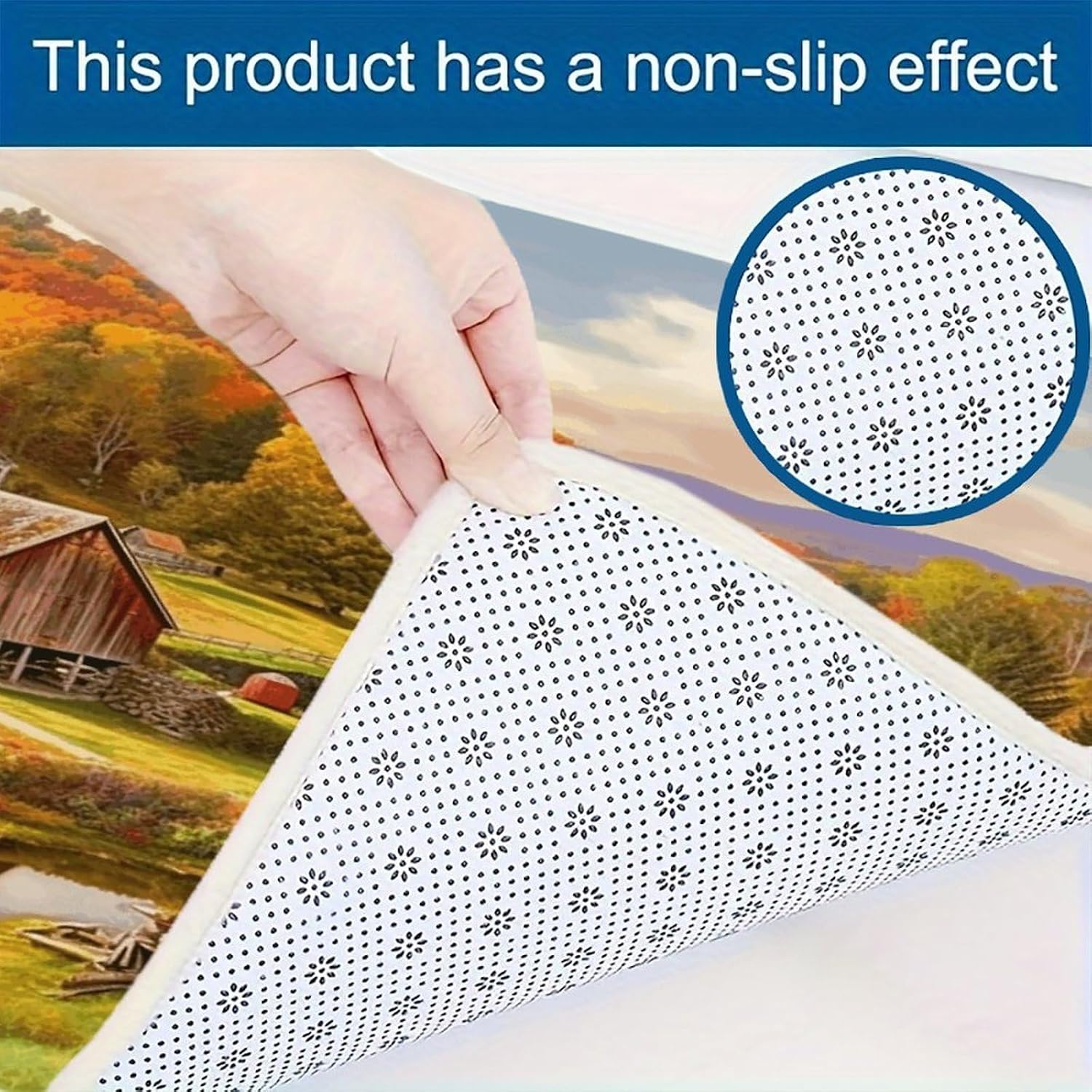 Country Farm Kitchen Rugs Sets of 3 Washable Non Slip Kitchen Rug Water Resistant Carpet Piece Anti Fatigue Kitchen Mats Soft Comfort Standing Mat Modern Area Rug