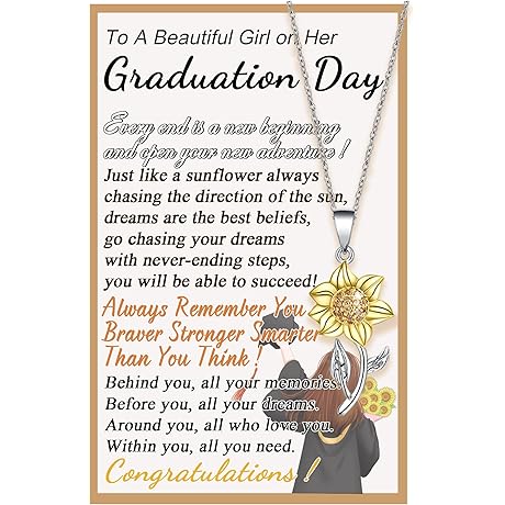 Dainty Sunflower Necklace Ideal Graduation Gift for Daughter 2023