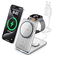 Tigratigro Caricatore Wireless Stazione, magnetico pieghevole 3 in 1 con MagSafe