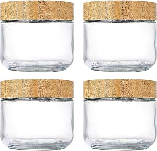 Overnight Oats Containers With Lids - 4pcs 10oz Glass Airtight Wide Mouth Jars, Leak Proof Meal Prep Storage Canister Set | Salad Yogurt Oatmeal Snack Fruit Cereal Containers For Home Use