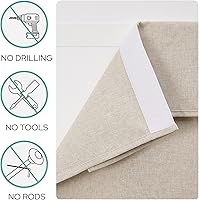 Vista 3 de HOMEIDEAS Cortinas opacas de lino con luz lateral para puerta delantera, cortinas de ventana de puerta lateral, ventana pequeña, decoración moderna