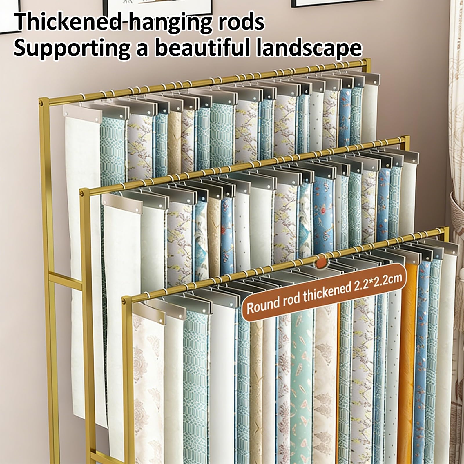 Freistehendes, doppelseitiges Stoffrollen-Aufbewahrungsregal aus Metall, Textilpräsentationsständer für Boutiquen und Ausstellungen, Weiß, 150 x 30 x 150 cm – Robuster und stilvoller Organiz