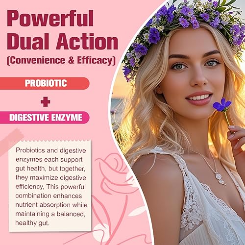 Miniatura 6 de Totaria Probióticos para mujeres, 120 mil millones de mujeres probióticos, enzimas digestivas y prebióticos, con Akkermansia, arándano, D-manosa,