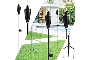 Premium Tiki Torches Outdoor 6-Piece Set: Illuminate Your Evenings with Class